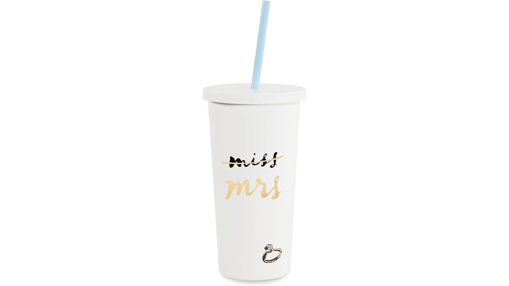 kate spade white bridal tumbler