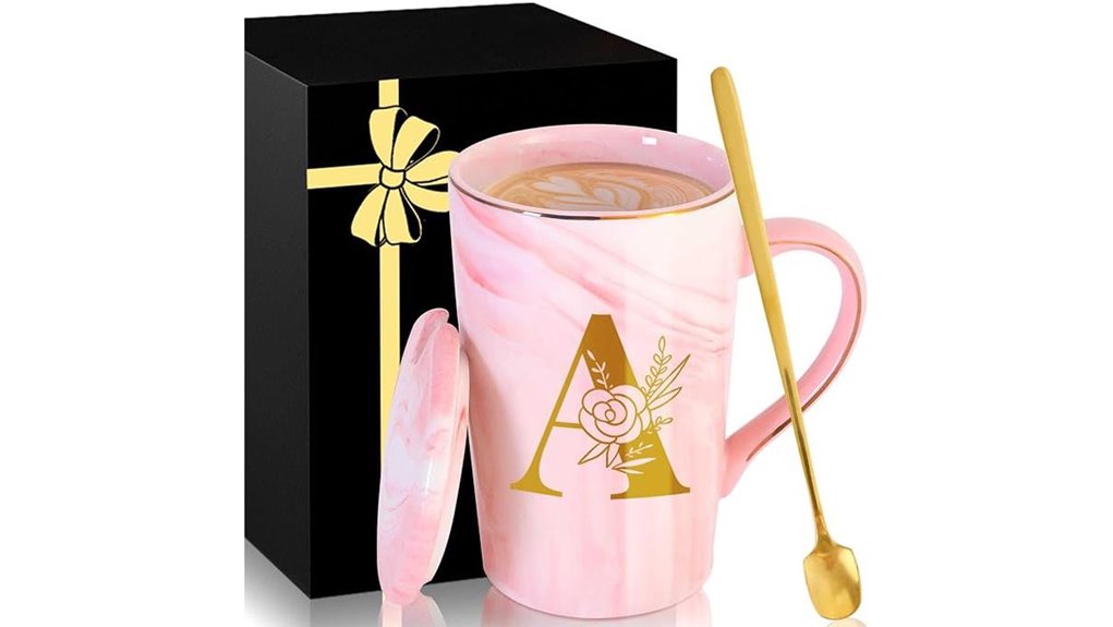 large personalized pink ceramic mug