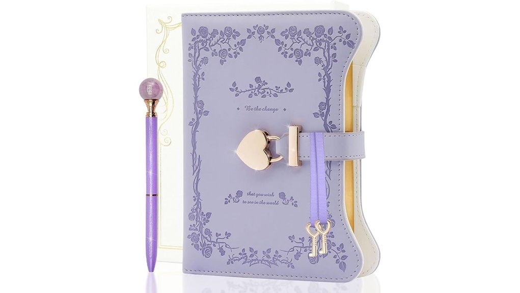 lavender diary with keys