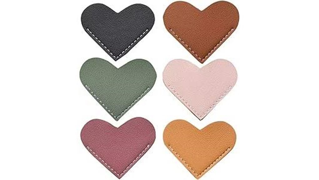 leather heart corner bookmarks