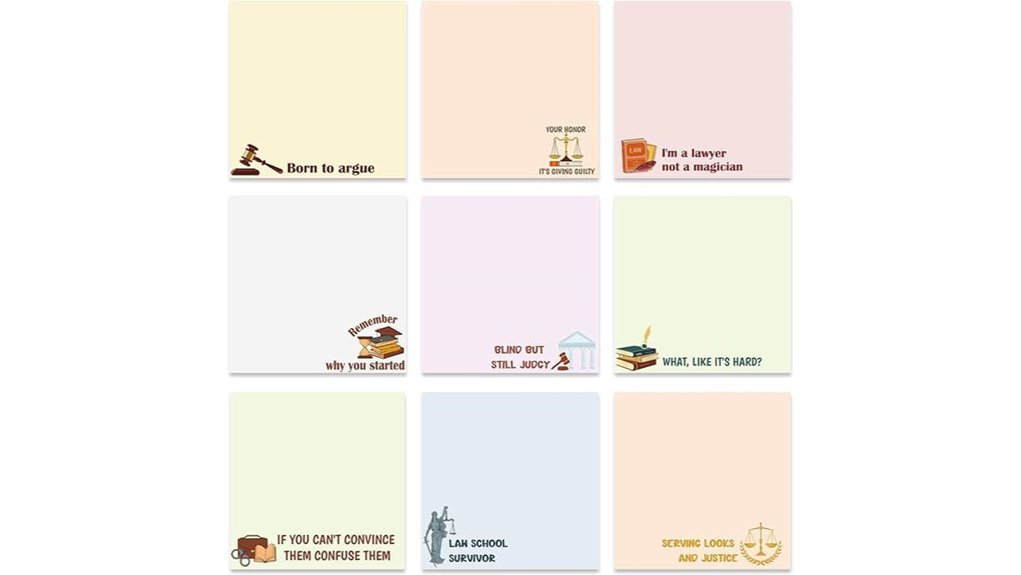 legal themed sticky note set