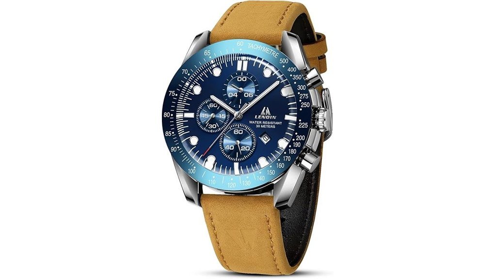 lenqin men s leather watch