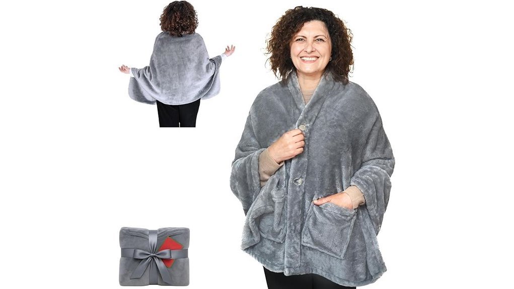 lightweight fleece poncho blanket