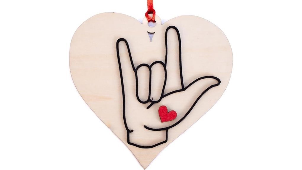 love heart wooden ornament