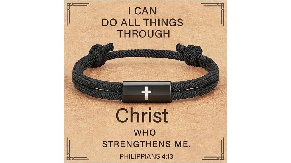 men s adjustable cross bracelet