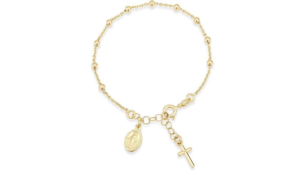 miabella 18k gold plated rosary