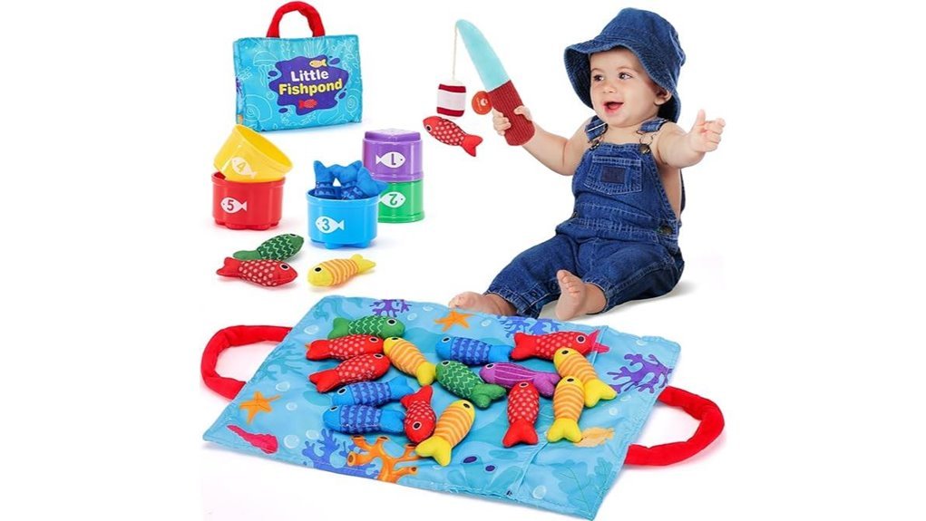 montessori cloth fishing toddler toy