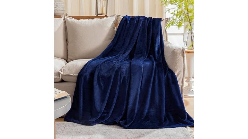 navy fleece throw blanket