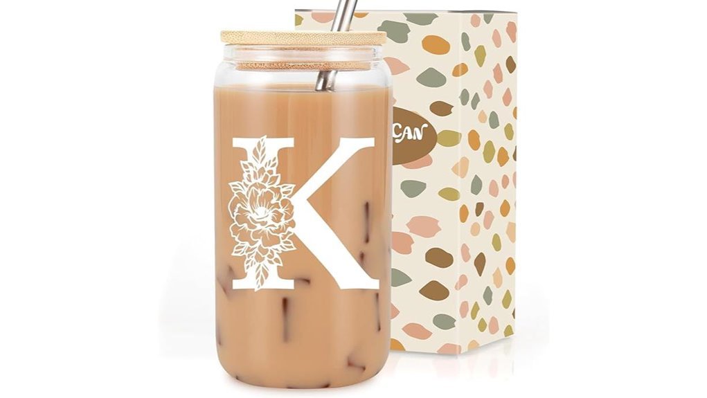 personalized 16oz glass tumbler