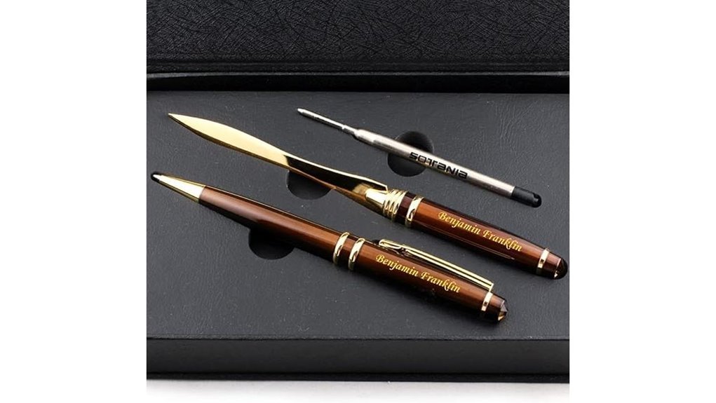 personalized brown pen set
