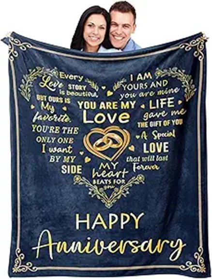 personalized couples anniversary blanket