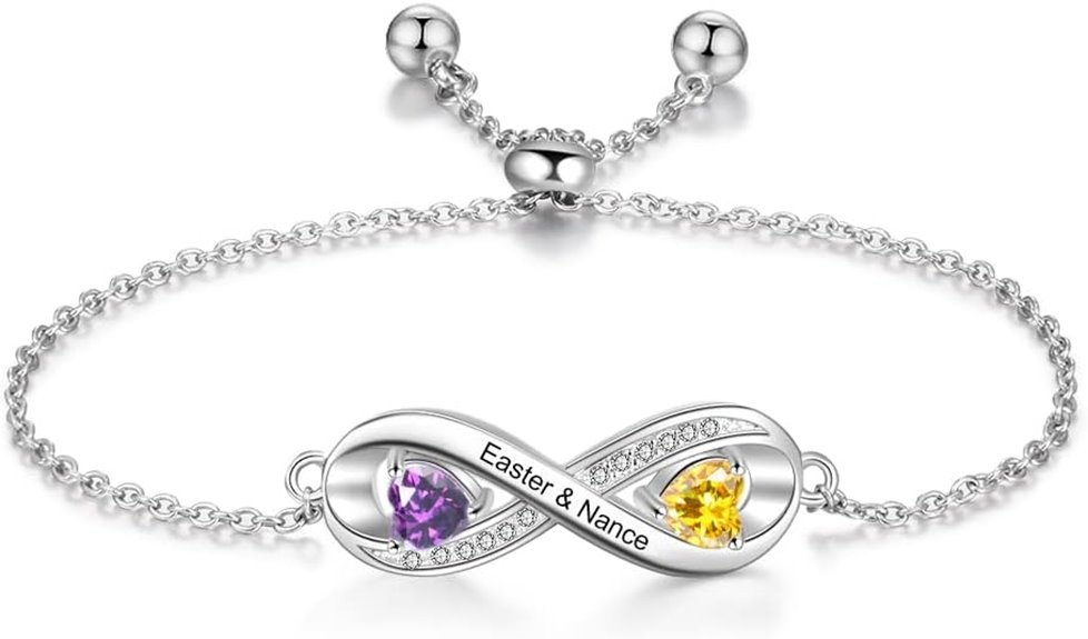 personalized sterling silver infinity