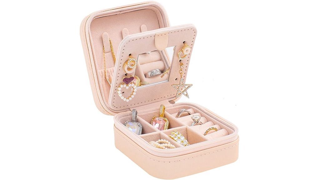 pink travel jewelry organizer