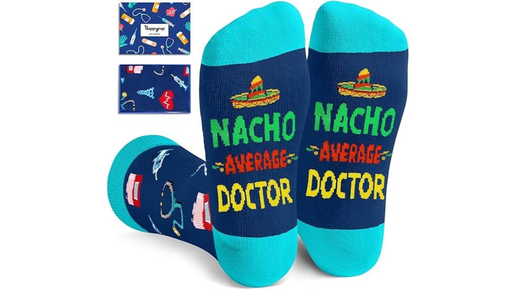 playful nacho themed nurse socks