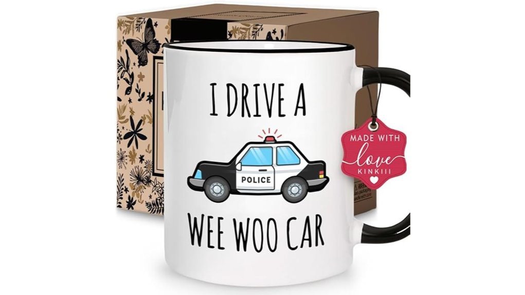 police car humor mug