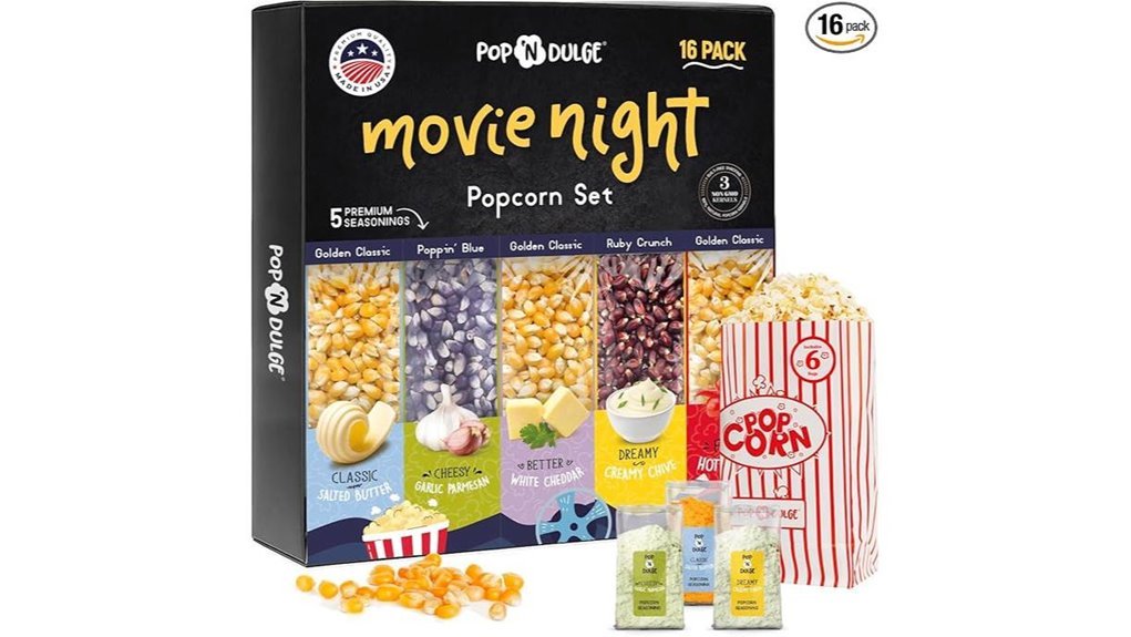 popcorn movie night set