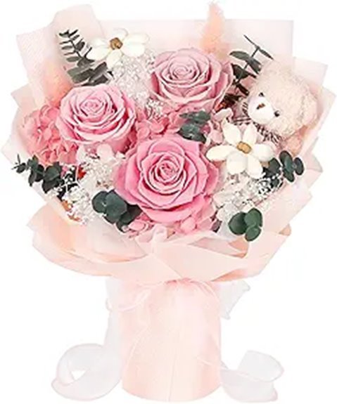 preserved flower gift bear