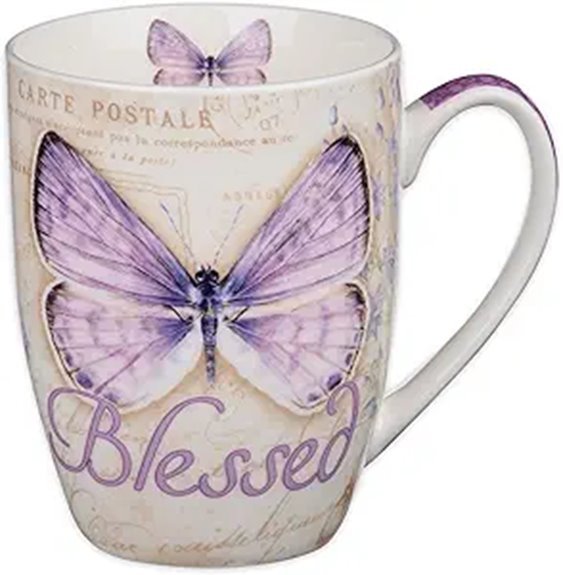 purple butterfly ceramic coffee mug