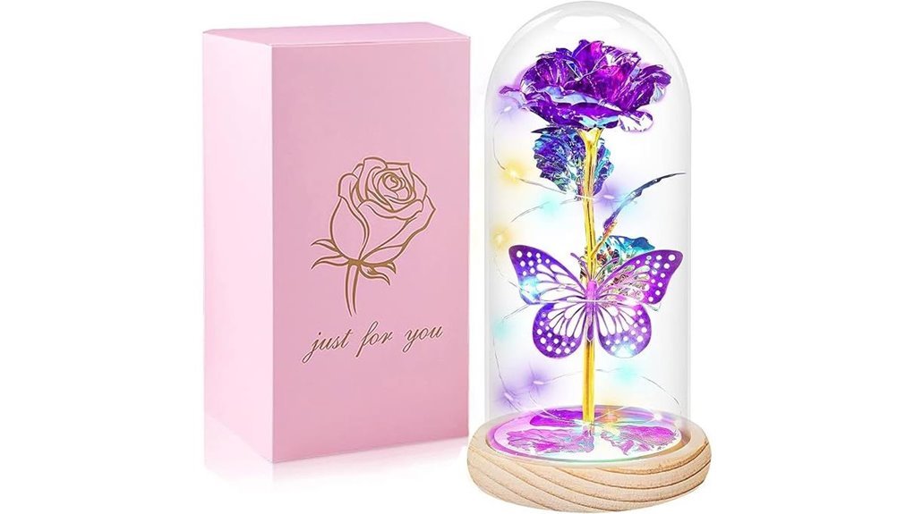 purple butterfly rose gift