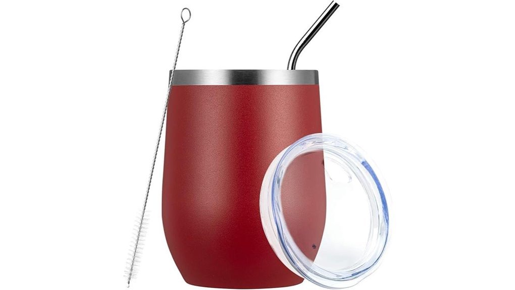 red 12oz stemless tumbler