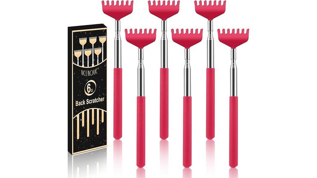 red extendable back scratchers