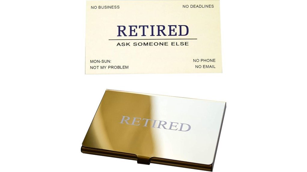 retirement cards in gold
