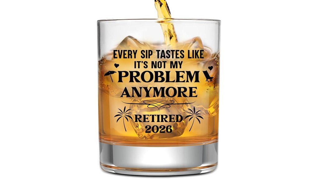 retirement whiskey glass gift