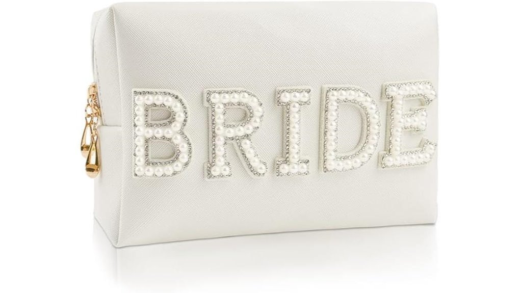 rhinestone bridal patch makeup bag