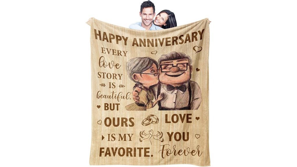 romantic anniversary couples blanket