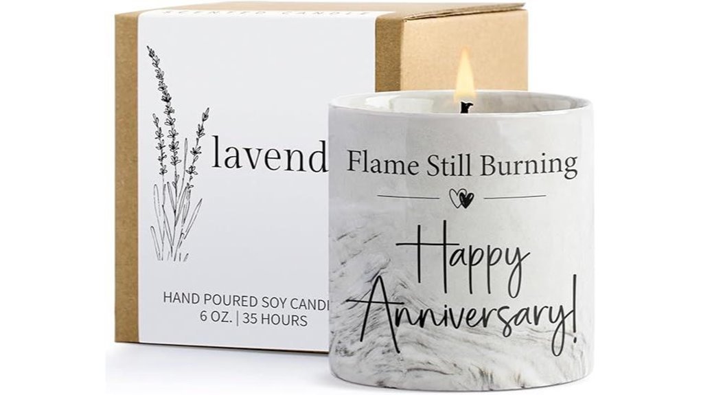 romantic anniversary gift candle