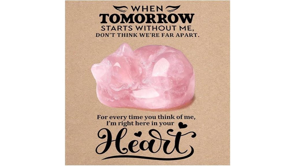 rose quartz cat memorial keepsake