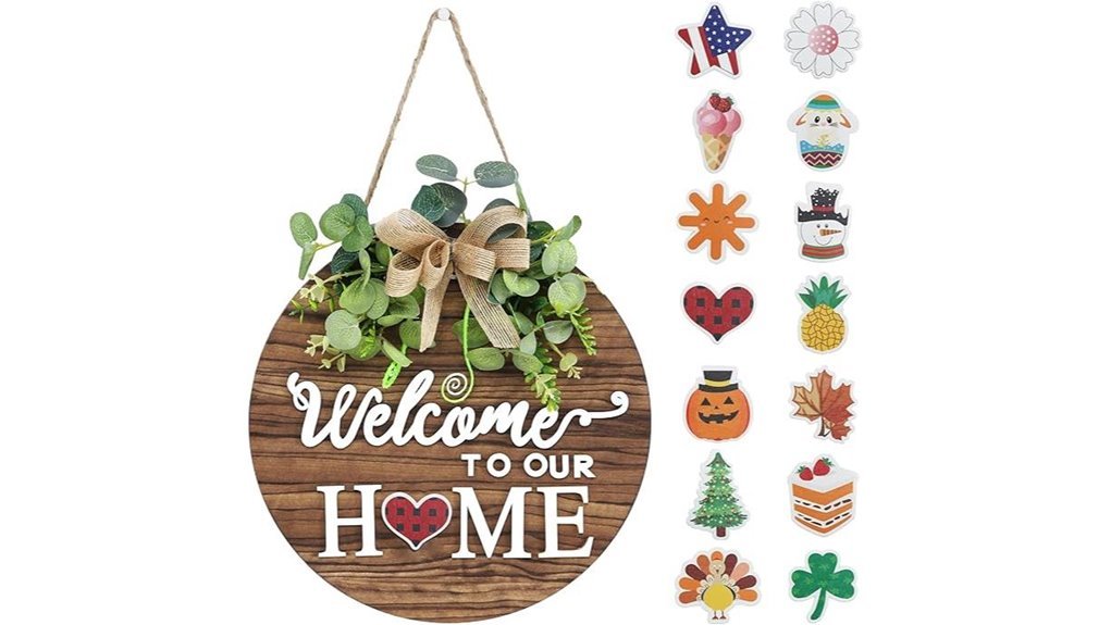 rustic seasonal welcome sign