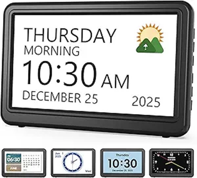 senior digital calendar clock