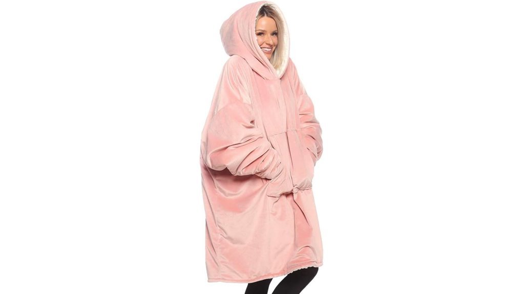 sherpa lined wearable cozy blanket