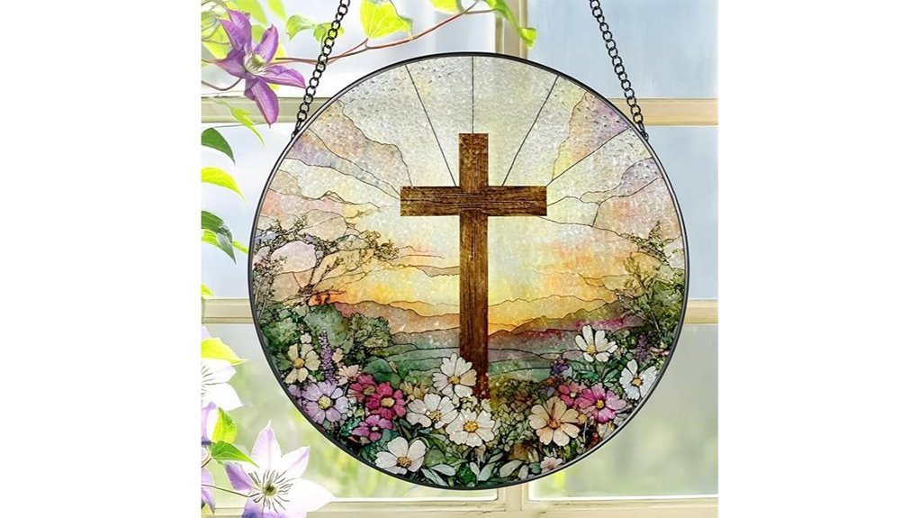 stained glass cross suncatcher