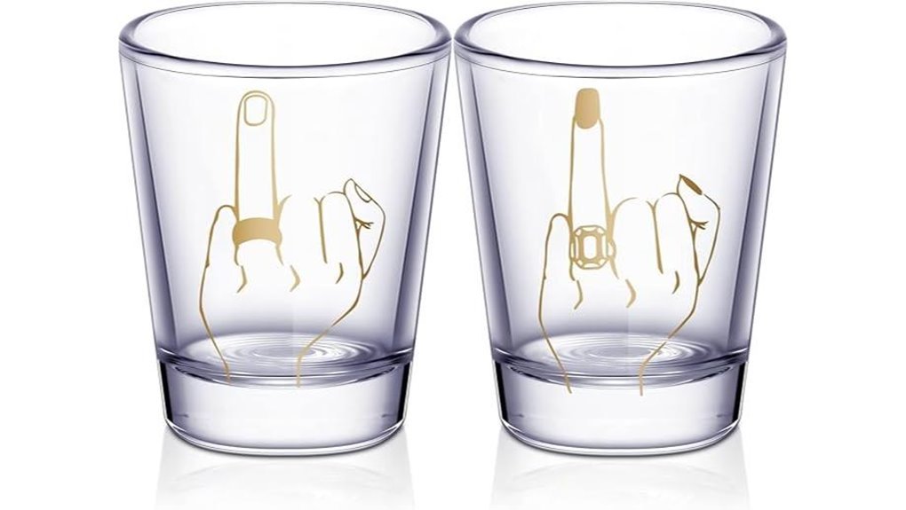 stemless bride and groom glasses