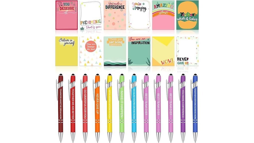 sticky notes with pens