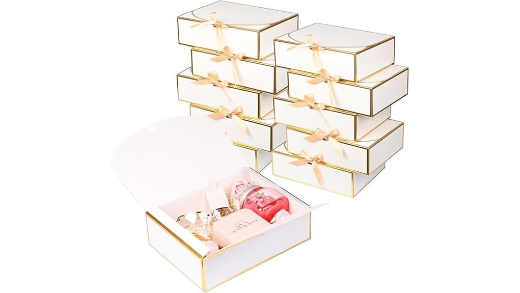 ten gold foil giftboxes