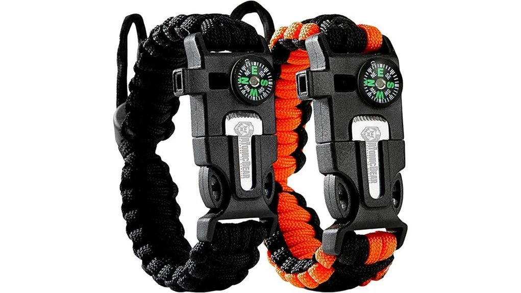 two pack paracord survival bracelets