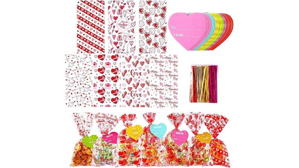 valentine cellophane treat bags