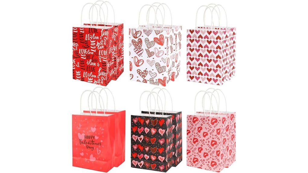valentine heart paper gift bags