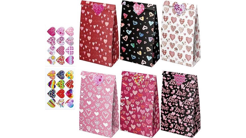 valentine treat bags with stickers