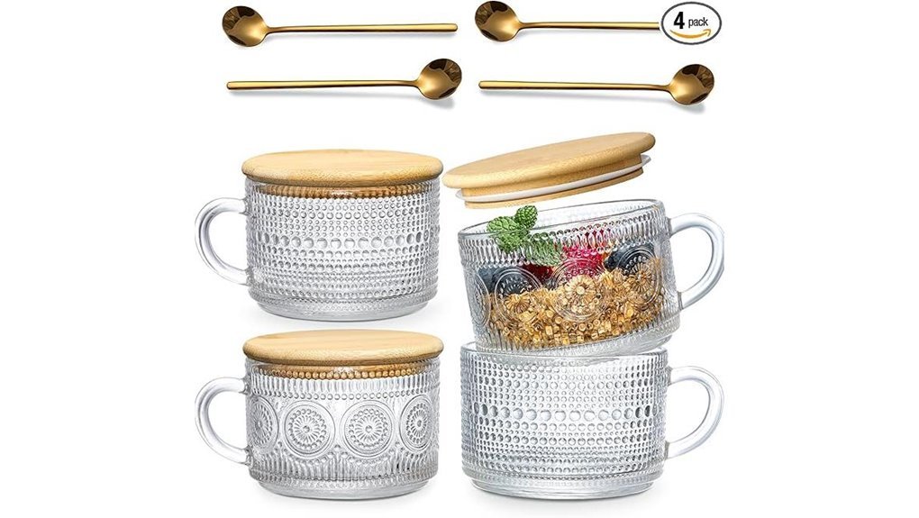 vintage embossed glass mugs