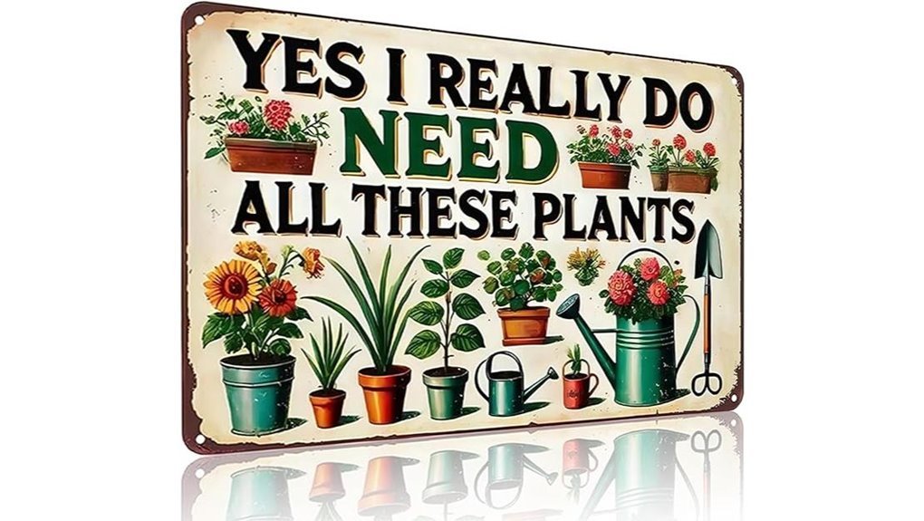 vintage plant sign decor