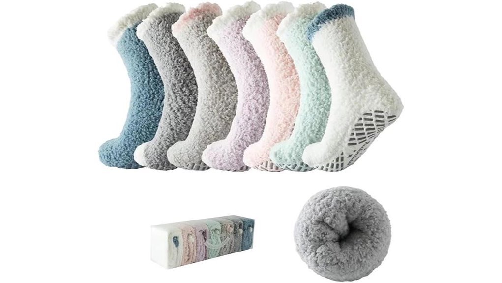 warm fuzzy grip socks