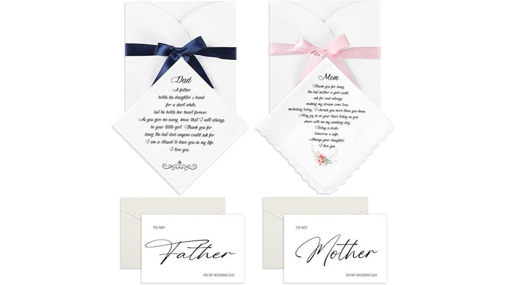 wedding handkerchiefs for parents