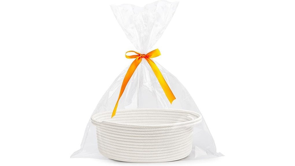 white woven rope basket