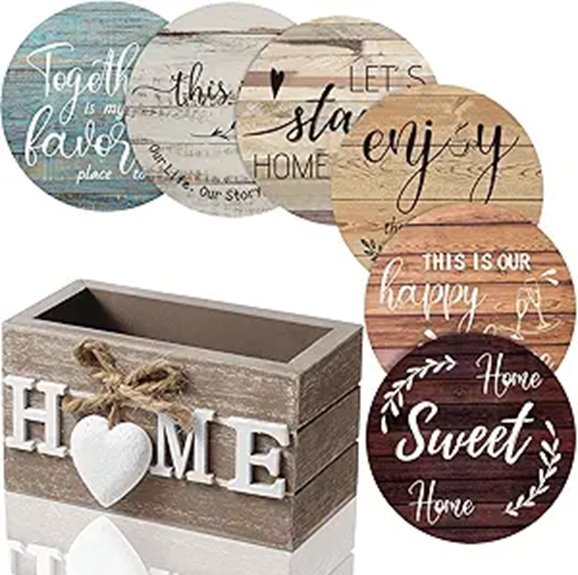 wooden farmhouse coasters set
